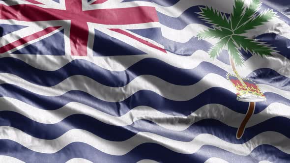 British Indian Ocean Territory textile flag waving on the wind. 10 seconds loop.