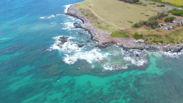 Coastline Tropical Reef on Island of Maui, Hawaii - Aerial View