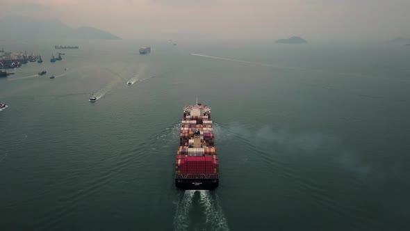 Ocean Container Ship in Hong Kong.