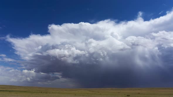 Storm Clouds Over Steppe Dramatic Sky Background