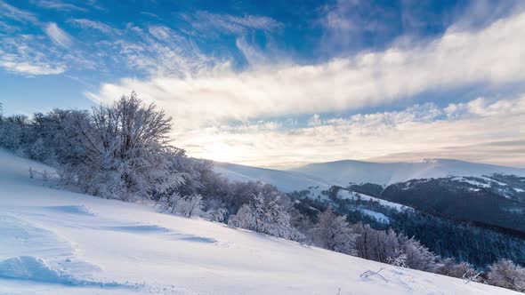 Moving White Clouds Blue Sky Scenic Aerial View