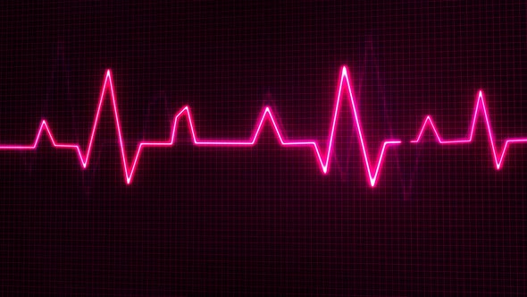 Pink Color Glowing Heartbeat Animated