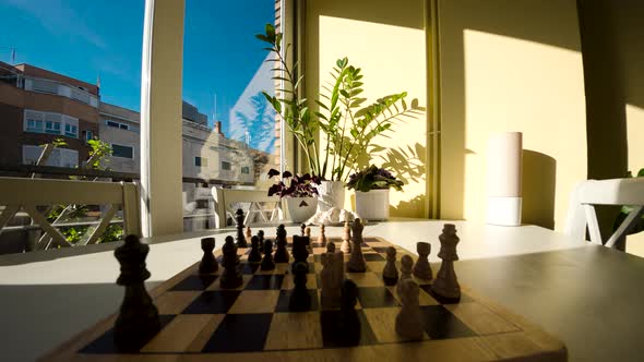 Chessboard kissed by sunlight (Timelapse)