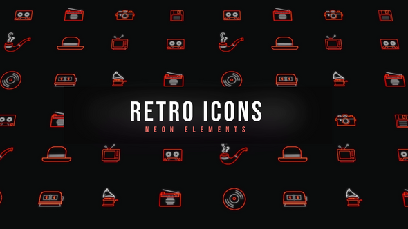 Retro Neon Icons