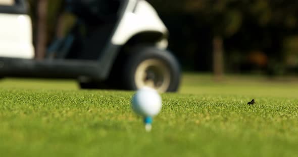 Golf ball on tee