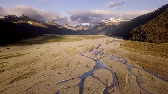 Scenic glacial valley in Southern Alps