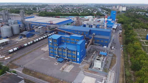 Industrial Zone with Factory or Plant Processing of Sunflower Oil and Oilseeds