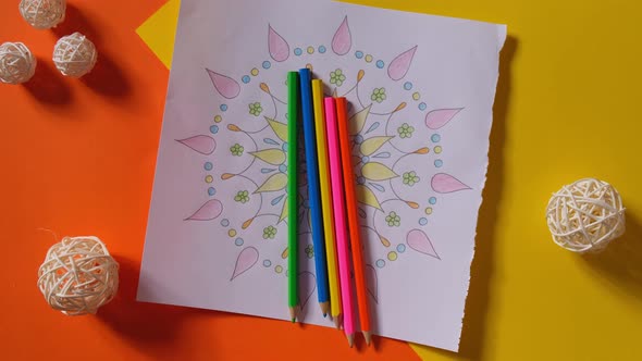 Female Painting Mandalas Antistress Page to Combat Stress