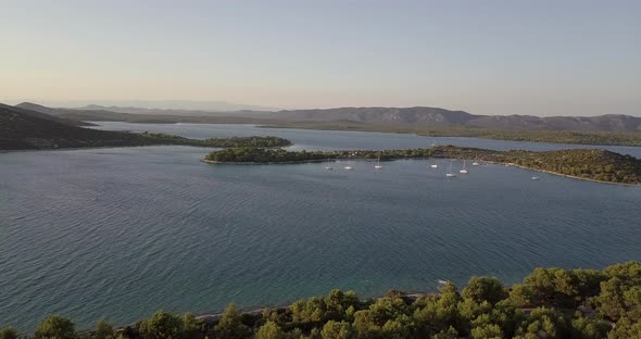 AERIAL: Lighthouse island in Croatia