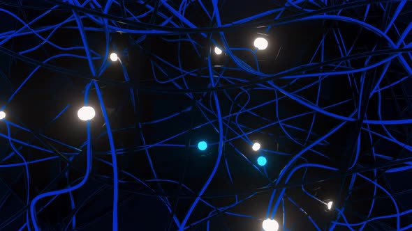 Surreal Optical Fiber Lines Blue Dots alt