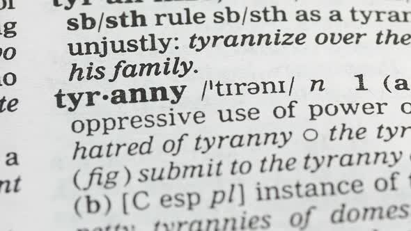 Tyranny, Definition in English Dictionary, Inappropriate Use of Power, Violence