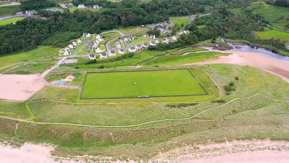 Aerial View of the Killybegs GAA Pitch at Fintra Beach By Killybegs County Donegal Ireland