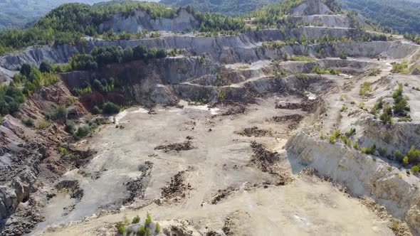 Gold Mine Site Excavation, Aerial View, Rosia Montana In Romania