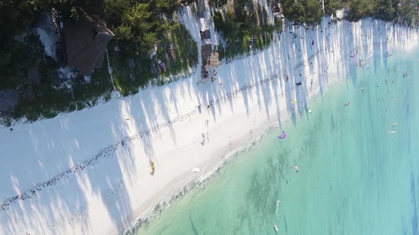 Zanzibar Tanzania  Vertical Video of the Ocean Near the Coast Slow Motion