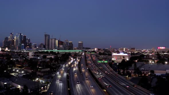 Aerial establishing shot of Los Angeles.