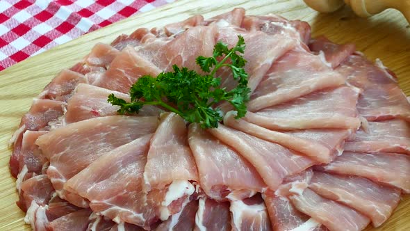 Raw fresh meat pork