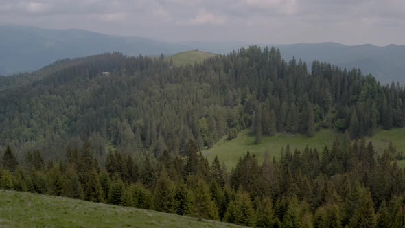 Carpathian mountain - drone shot in Romania