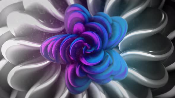 Beautiful animated flower moves changing its shape