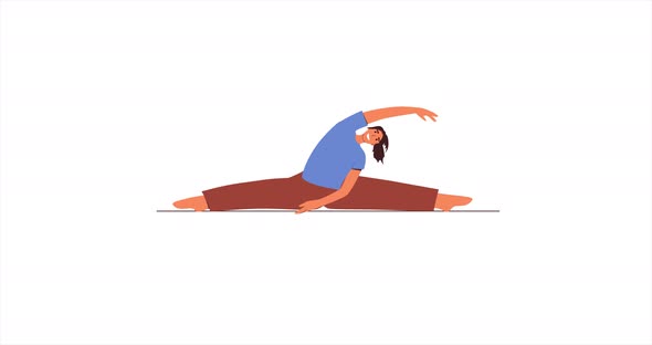 Young woman practicing yoga. Animation, 4k, video alt