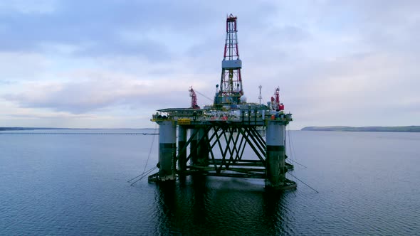 Oil and Gas Drilling Rig in Scotland Awaiting Deployment to the North Sea