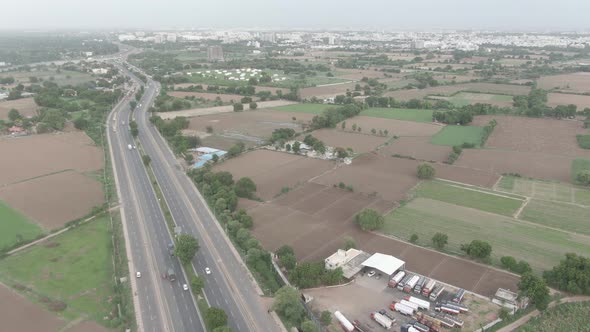 Drone shot of indian highway