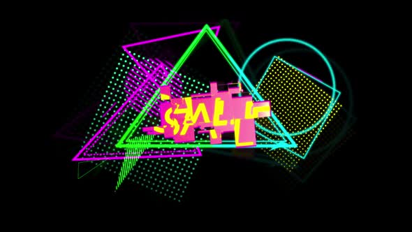 Sale advertisement in Retro Eighties style. 4k