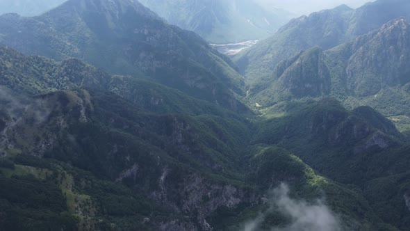 Incredible Views in the Albanian Alps Summer's Day in Albania in the Mountains Morning View of