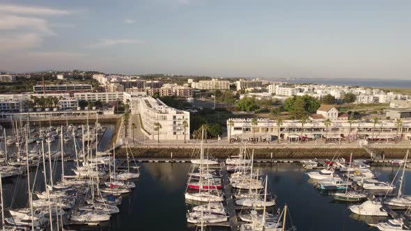 Circling around the port of Lagos in Portugal and its stunning waterfront landscape