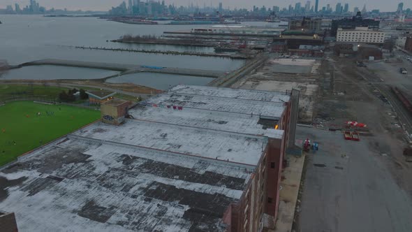 High Angle View of Buildings in Poor Urban Borough Near Industrial Area