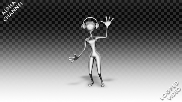 3D Silver Woman - Cartoon Jumping Dance