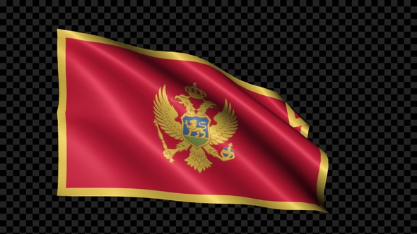 Montenegro Flag Blowing In The Wind