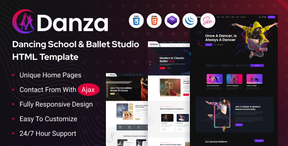 Danza - Dancing School and Ballet Studio HTML Template