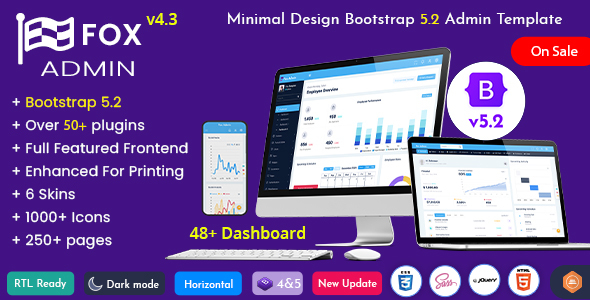 Fox - Multipurpose Bootstrap 5 Admin Dashboard Template UI Framework