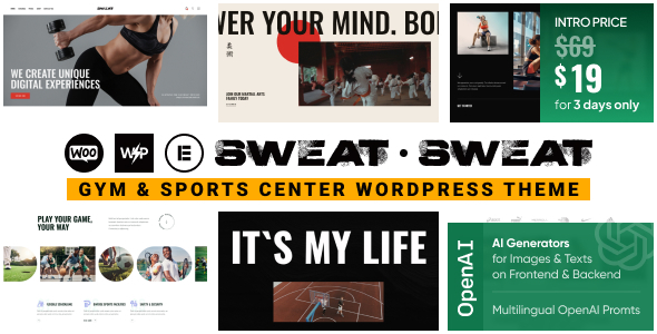 Sweat – Gym & Sports Center WordPress Theme – 0 Sold!