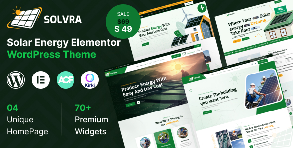 Solvra - Ecology & Solar Energy WordPress Theme