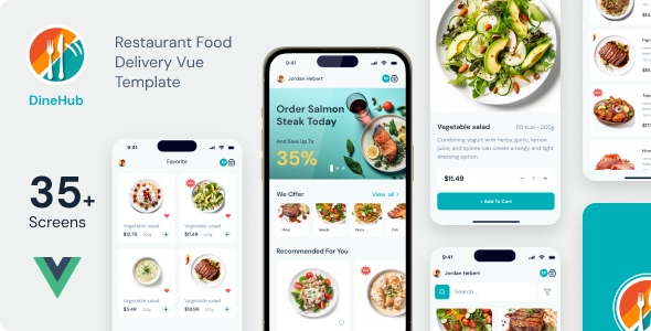 DineHub – Restaurant Food Delivery Vue Mobile App | PWA – 0 Sold!