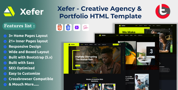 Xefer – Creative Agency & Portfolio HTML Template – 0 Sold!