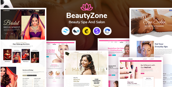 BeautyZone – Tailwind CSS Beauty Spa Salon & Massage Template – 0 Sold!