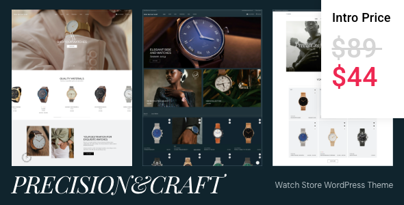 Precision&Craft – Watch Store WooCommerce WordPress Theme – 0 Sold!