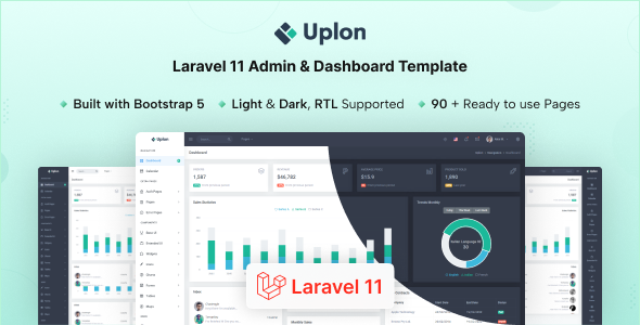 Uplon – Laravel 11 Admin & Dashboard Template – 0 Sold!