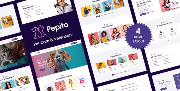 Pepito – Pet Care & Veterinary Template – 0 Sold!