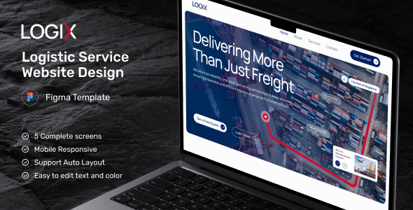 Logix – Logistic Website UI Figma Template – 0 Sold!