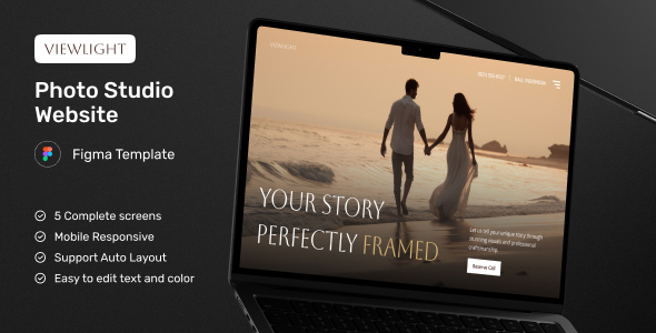 Viewlight – Photo Studio Website Figma Template – 0 Sold!