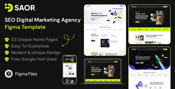 Saor – SEO Digital Marketing Agency Figma Template