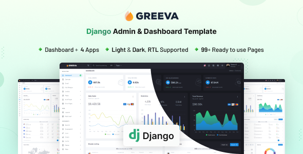 Greeva – Django Admin & Dashboard Template – 0 Sold!