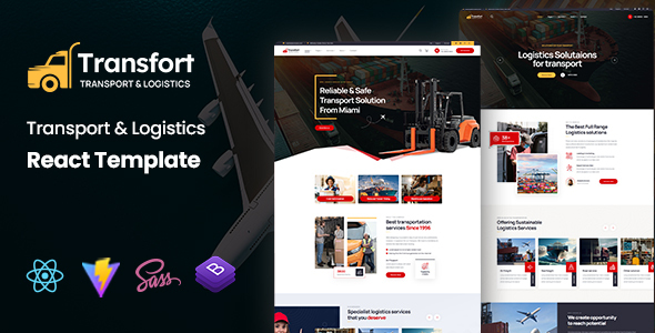 Transfort – Transport & Logistics React Template – 0 Sold!