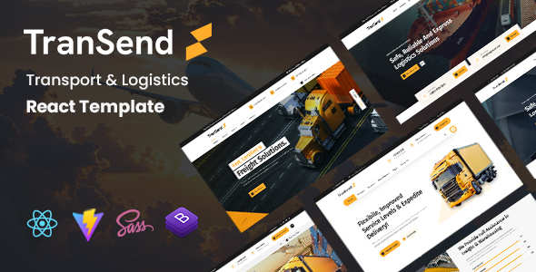 TranSend – Transport & Logistics React Template – 0 Sold!