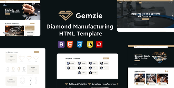 Gemzie – Diamond Manufacturing HTML Template – 0 Sold!