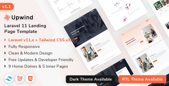 Upwind - Laravel 11 Landing Page Template