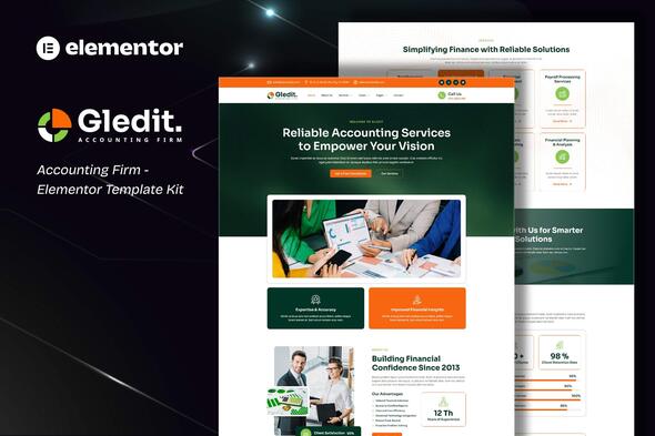 Gledit - Accounting Firm Elementor Template Kit